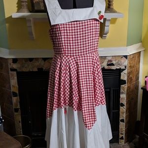 Vintage style red gingham dress